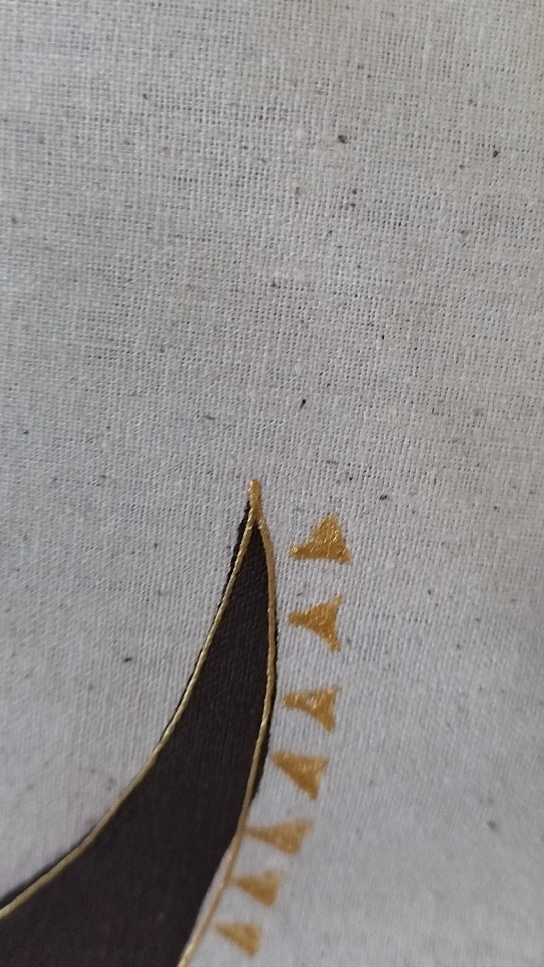 Hand-Painted Crescent Moon Cotton Cushion Cover (15” x 15”)