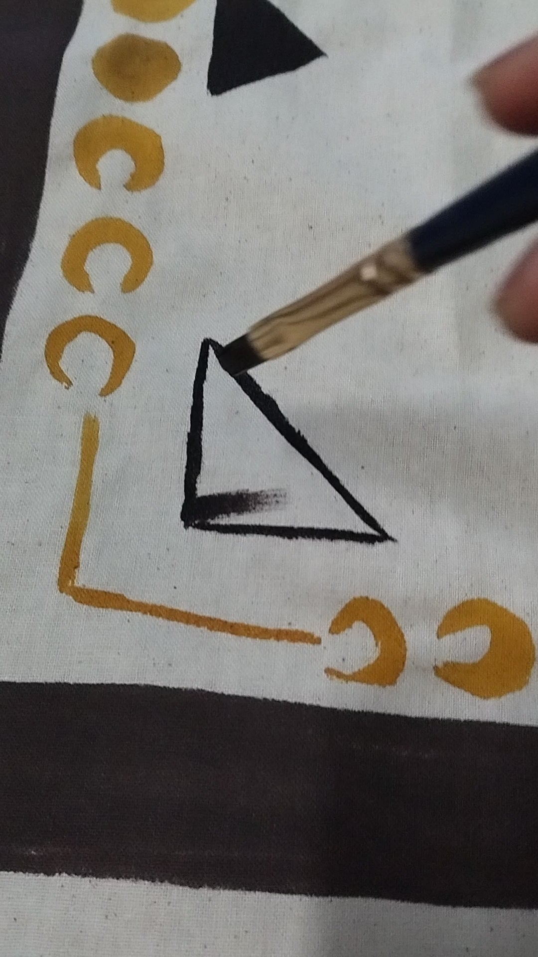 Hand-Painted Sun & Moon Cotton Cushion Cover (15” x 15”)