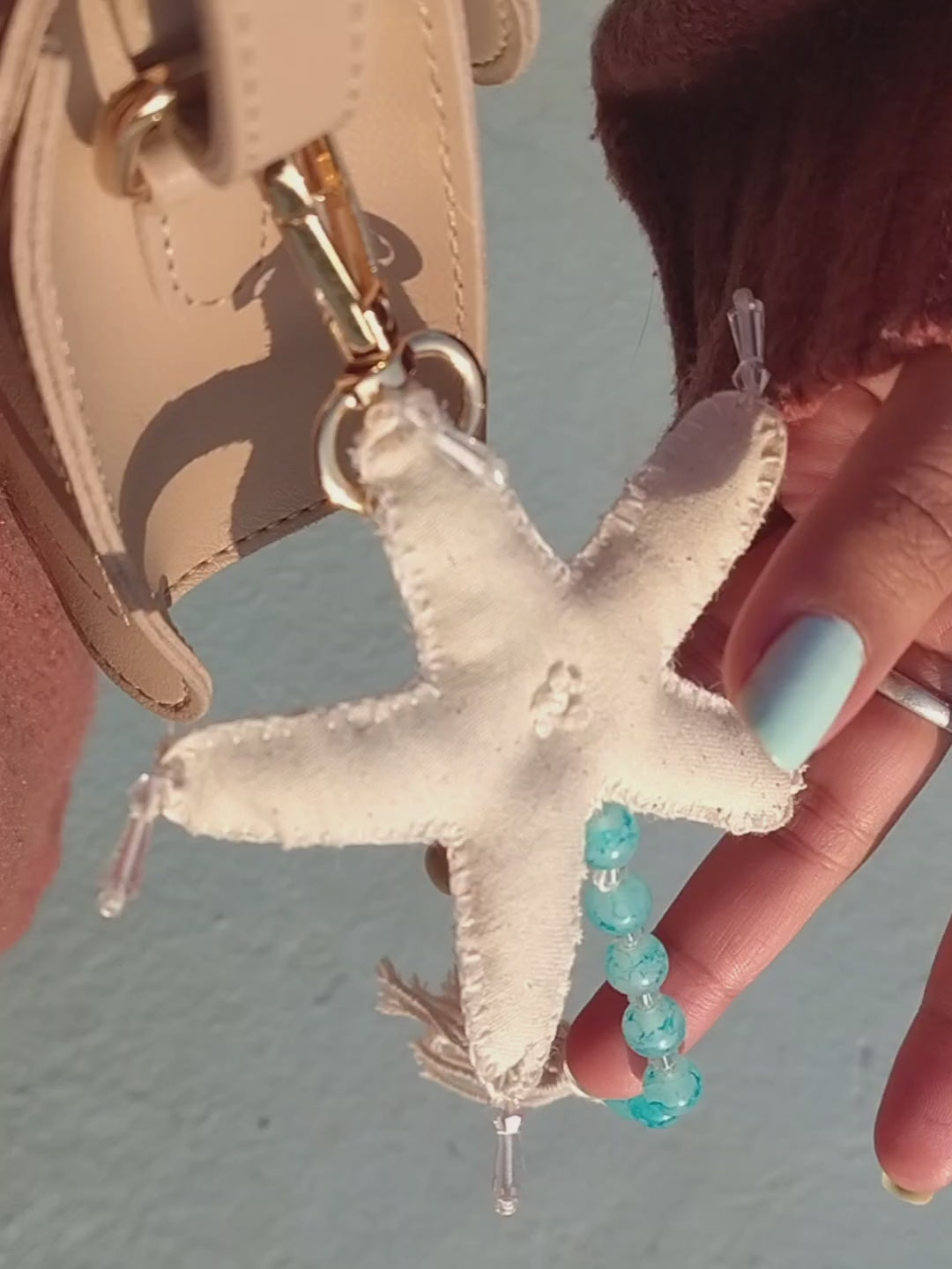 Starfish Beaded Tassel Bag Charm