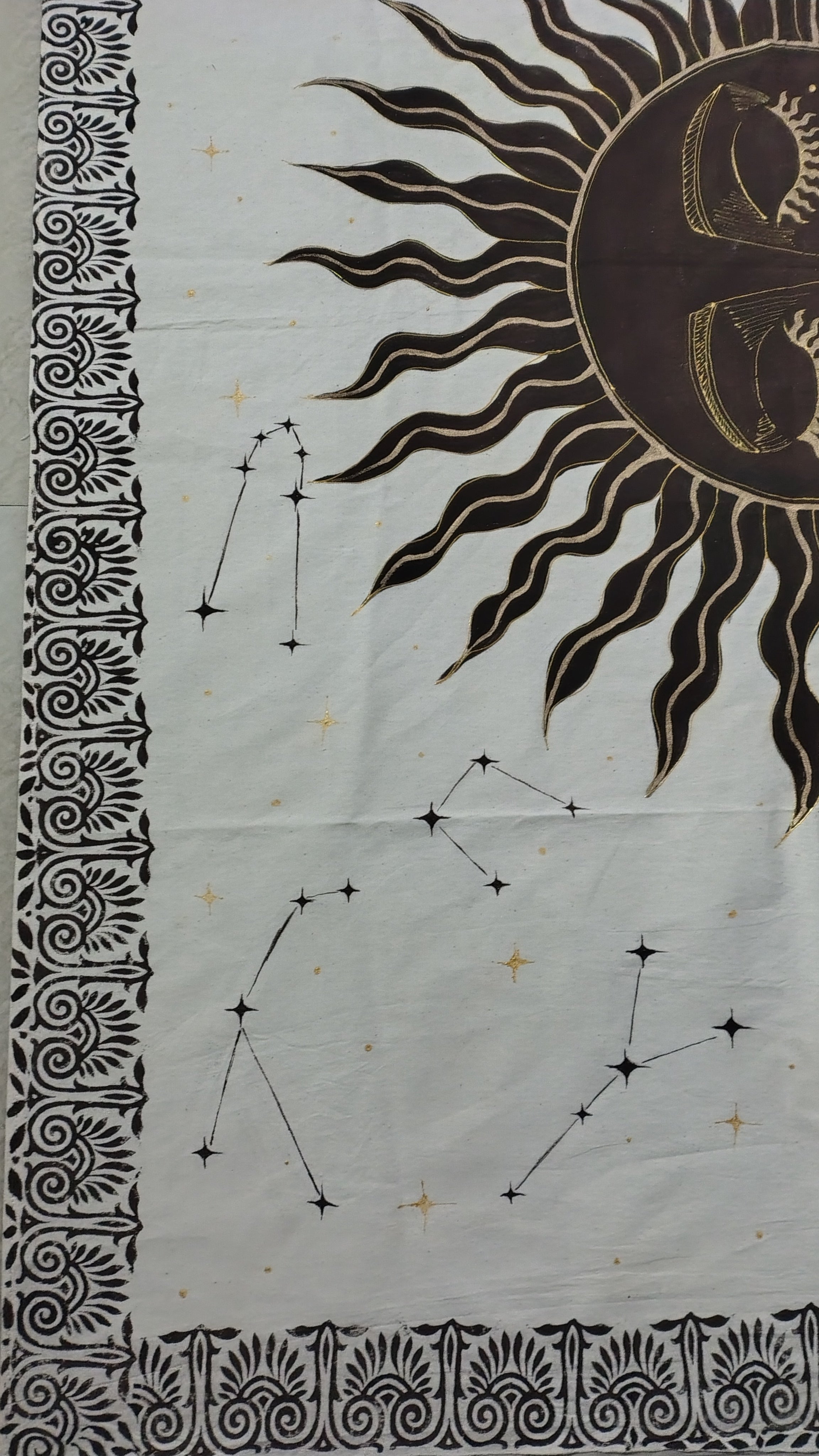 Celestial Sun & Constellation Tapestry