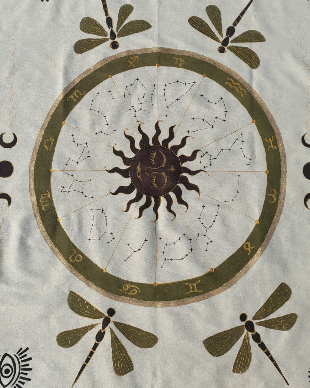 Celestial Zodiac Sun Wall Tapestry