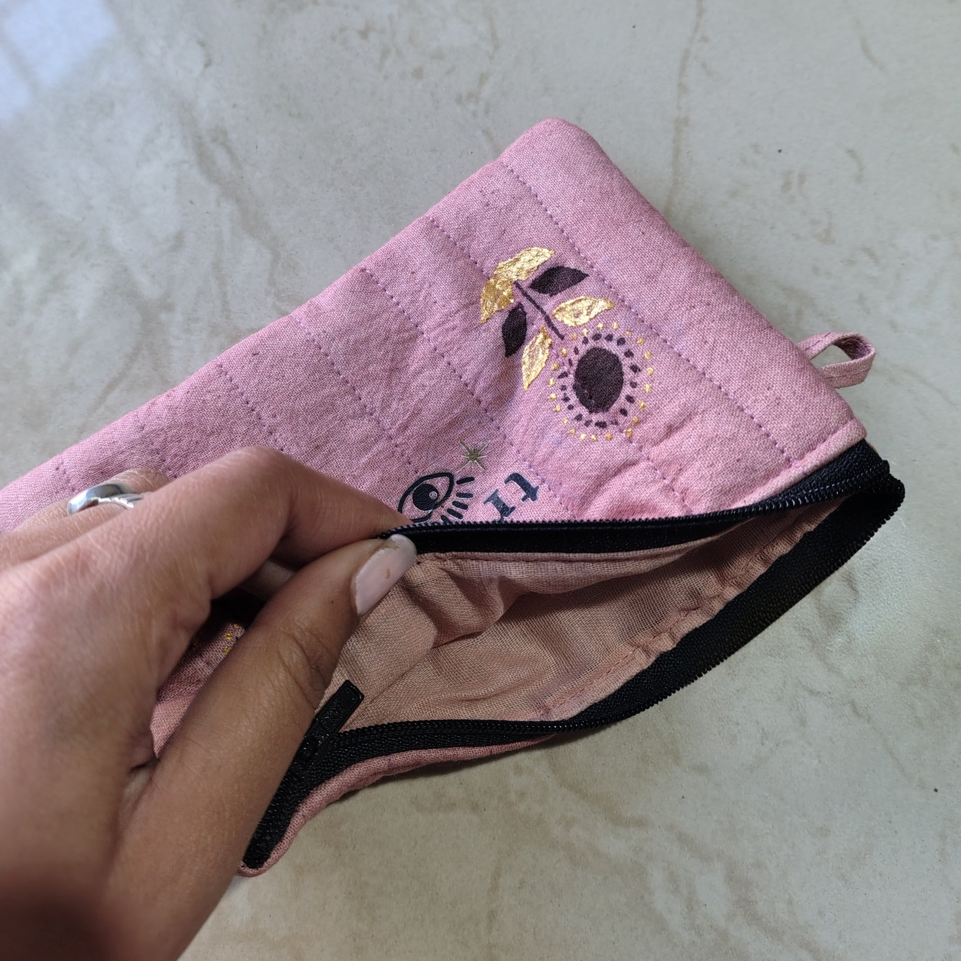 Flower  Mini Pouch – Soft Pink