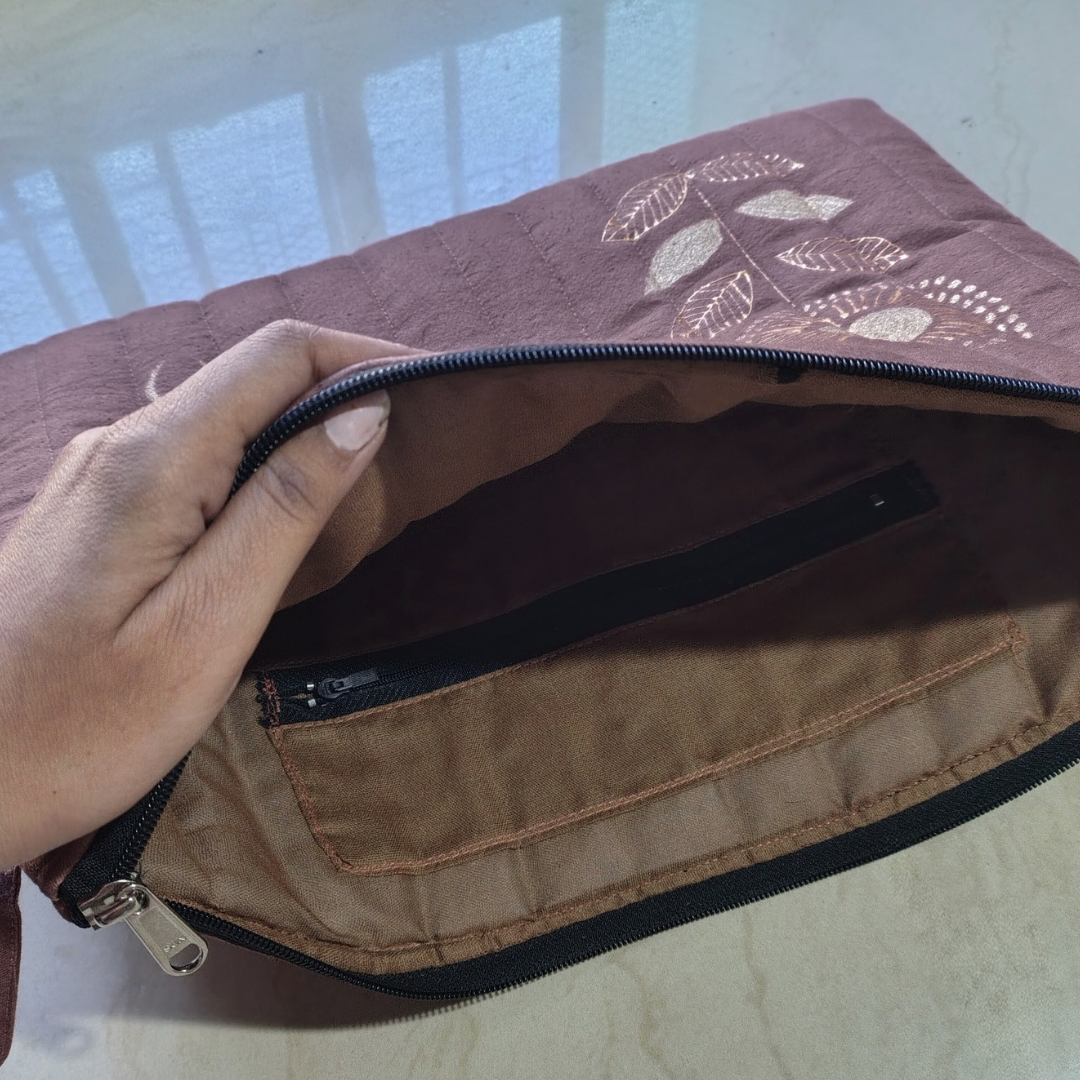 Moonphase Quilted Laptop Sleeve – Chocolate Plum