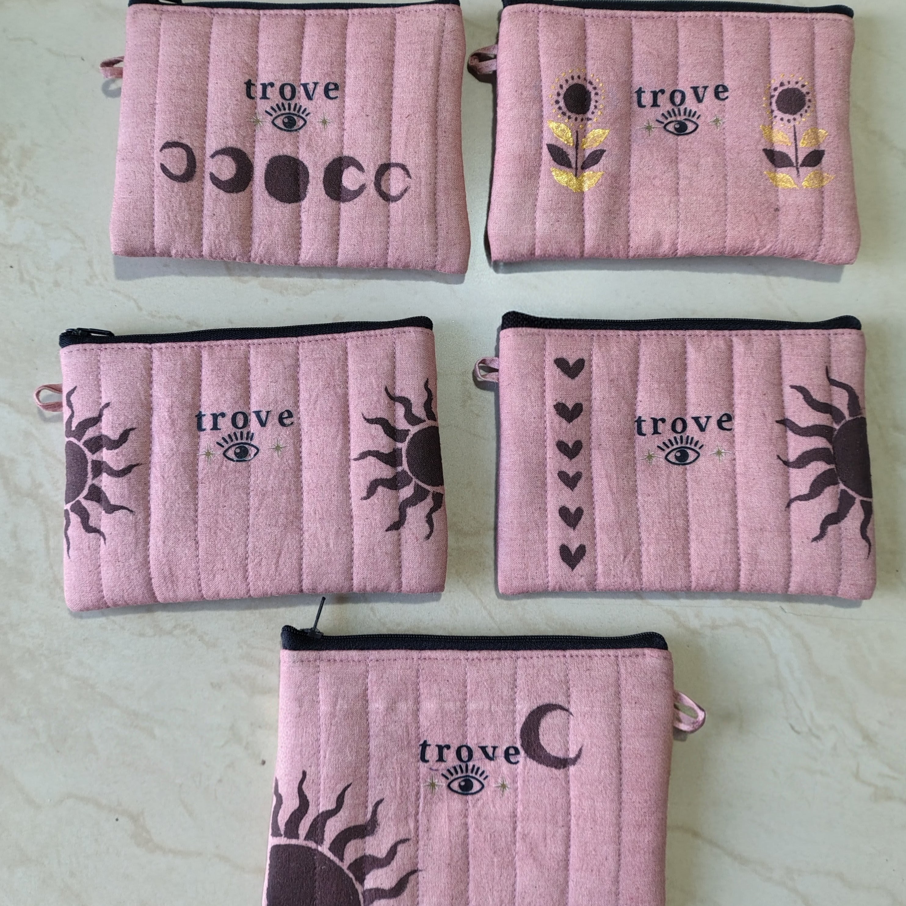 Moon phase Mini Pouch – Soft Pink