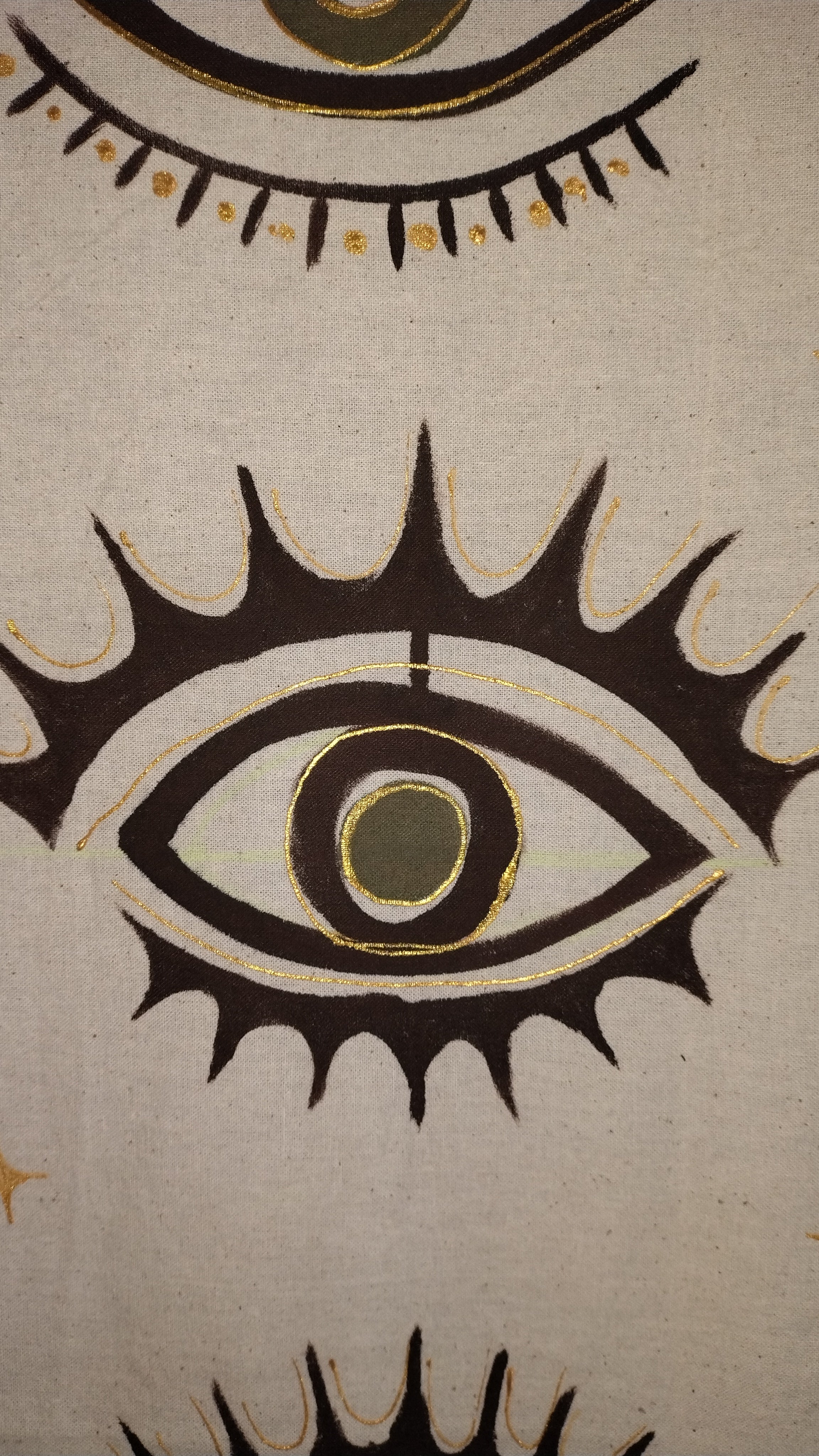 Celestial 7 Evil Eye Hand-Painted Tapestry – by Tove