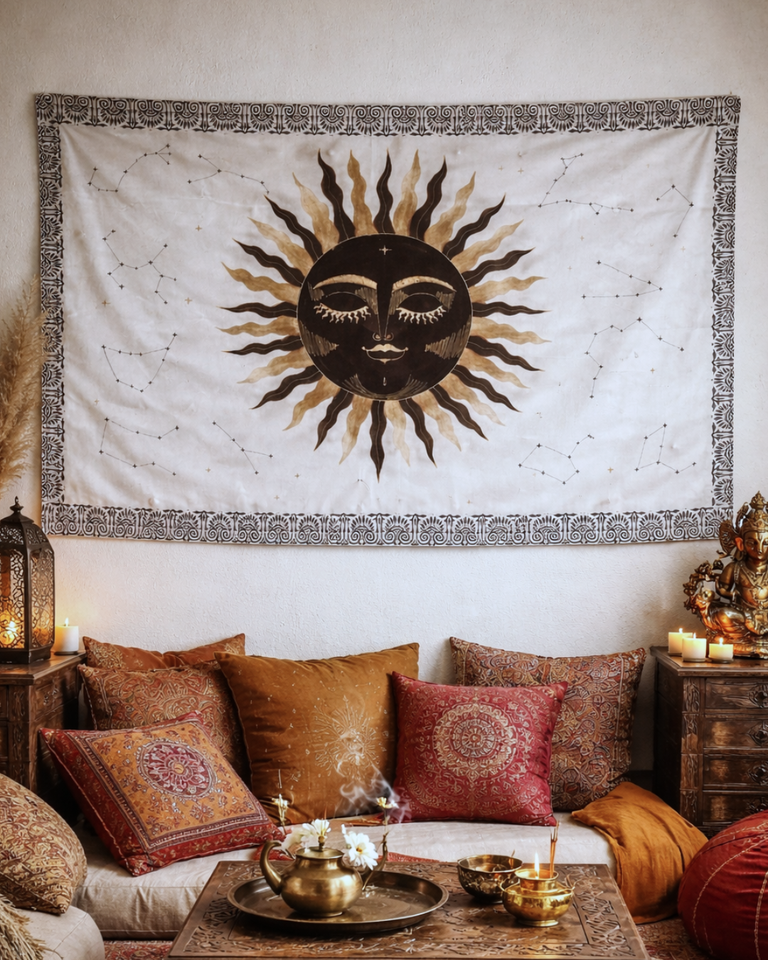 Celestial Sun & Constellation Tapestry