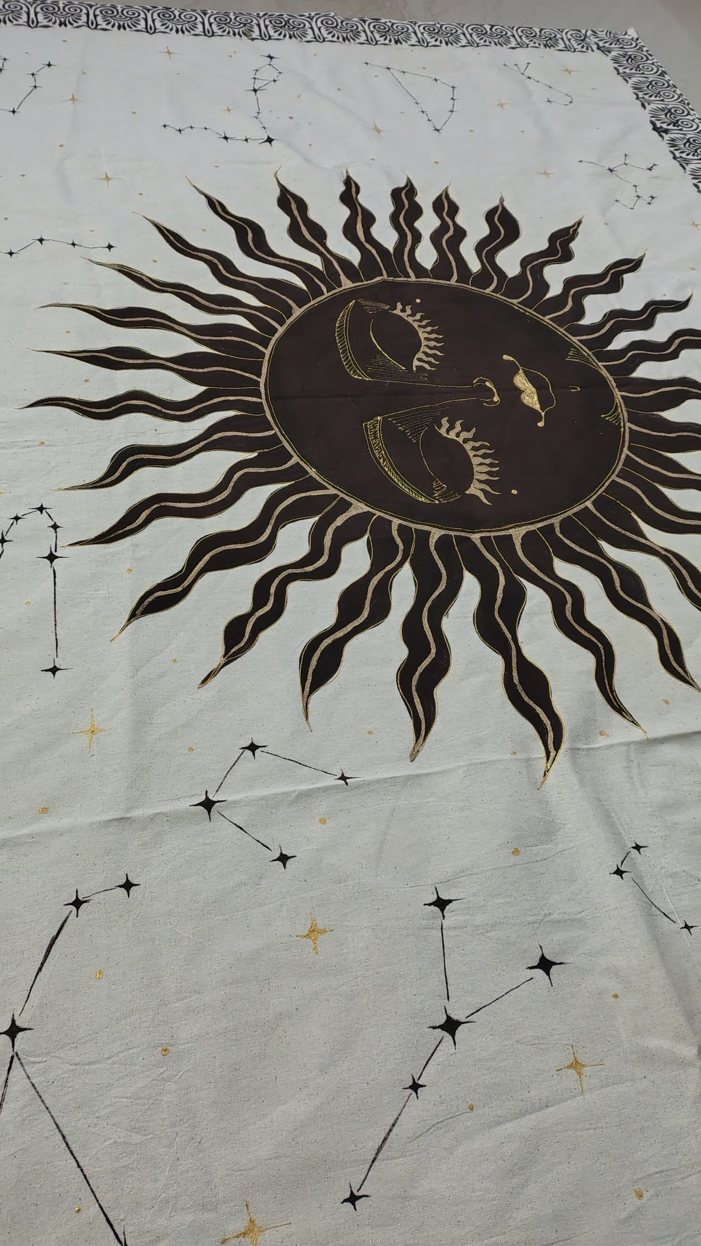 Celestial Sun & Constellation Tapestry