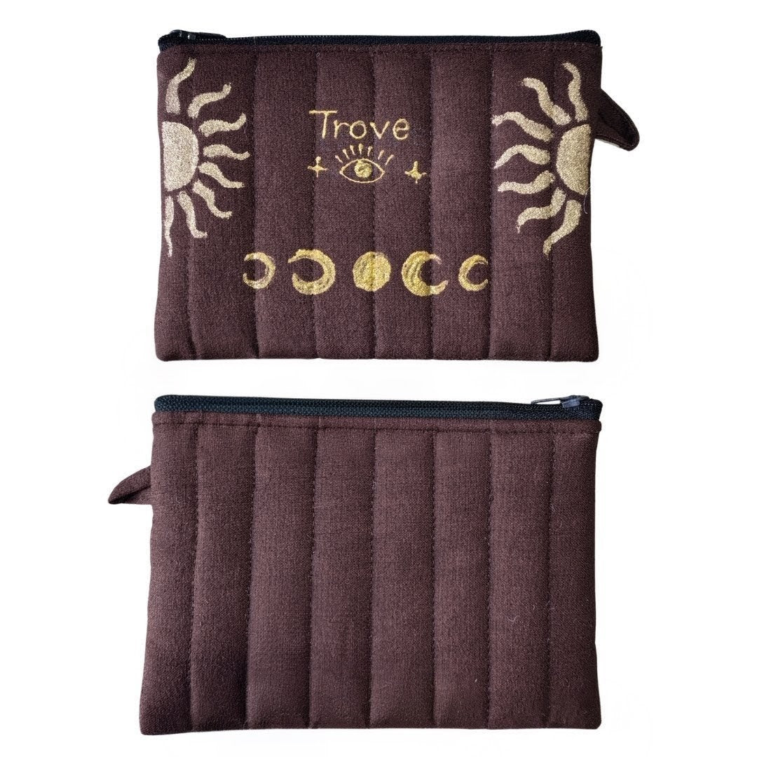 Hand-Painted Celestial Pouch – 10 × 15 cm