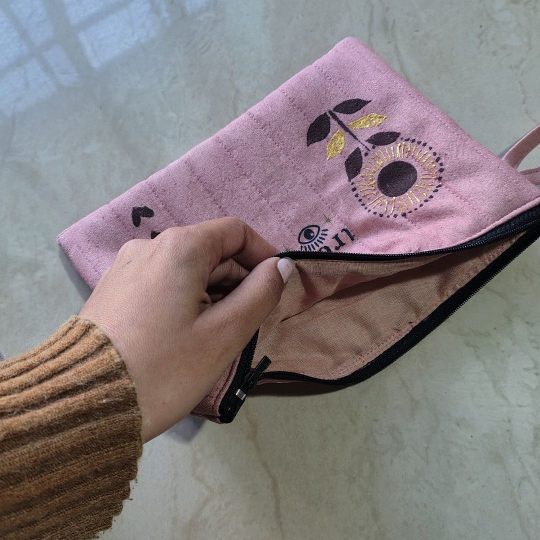 Floral Mini Pouch – Soft Pink