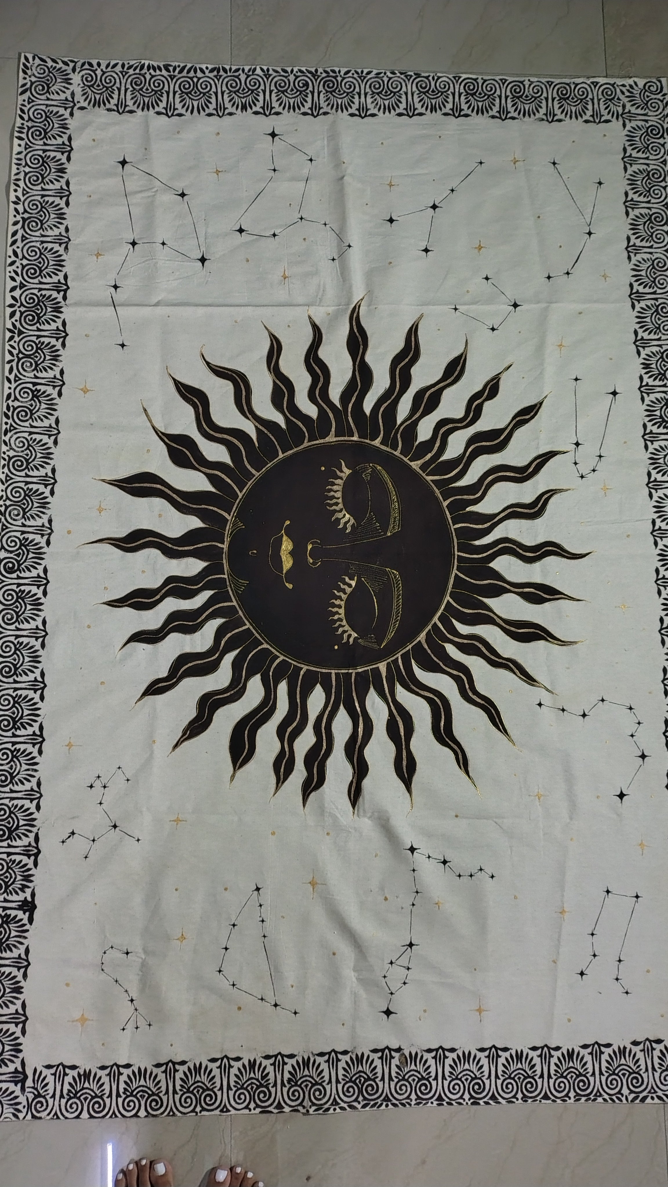 Celestial Sun & Constellation Tapestry
