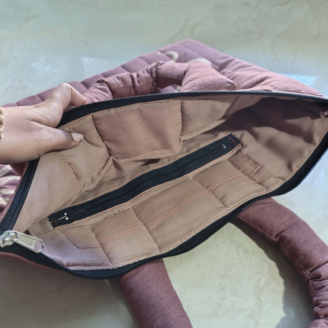 Celestial Quilted Laptop Bag – 15.5 × 11 inches