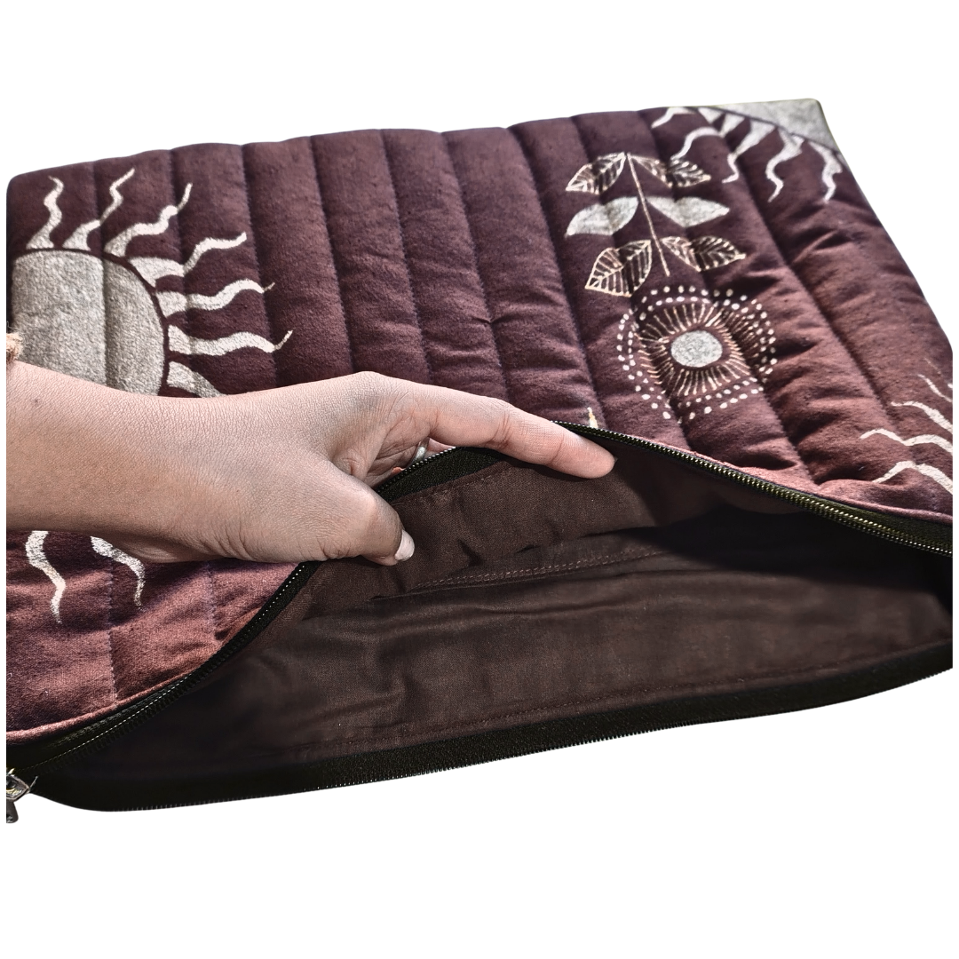 Chocolate Brown Handcrafted Laptop Sleeve (12” × 16”)
