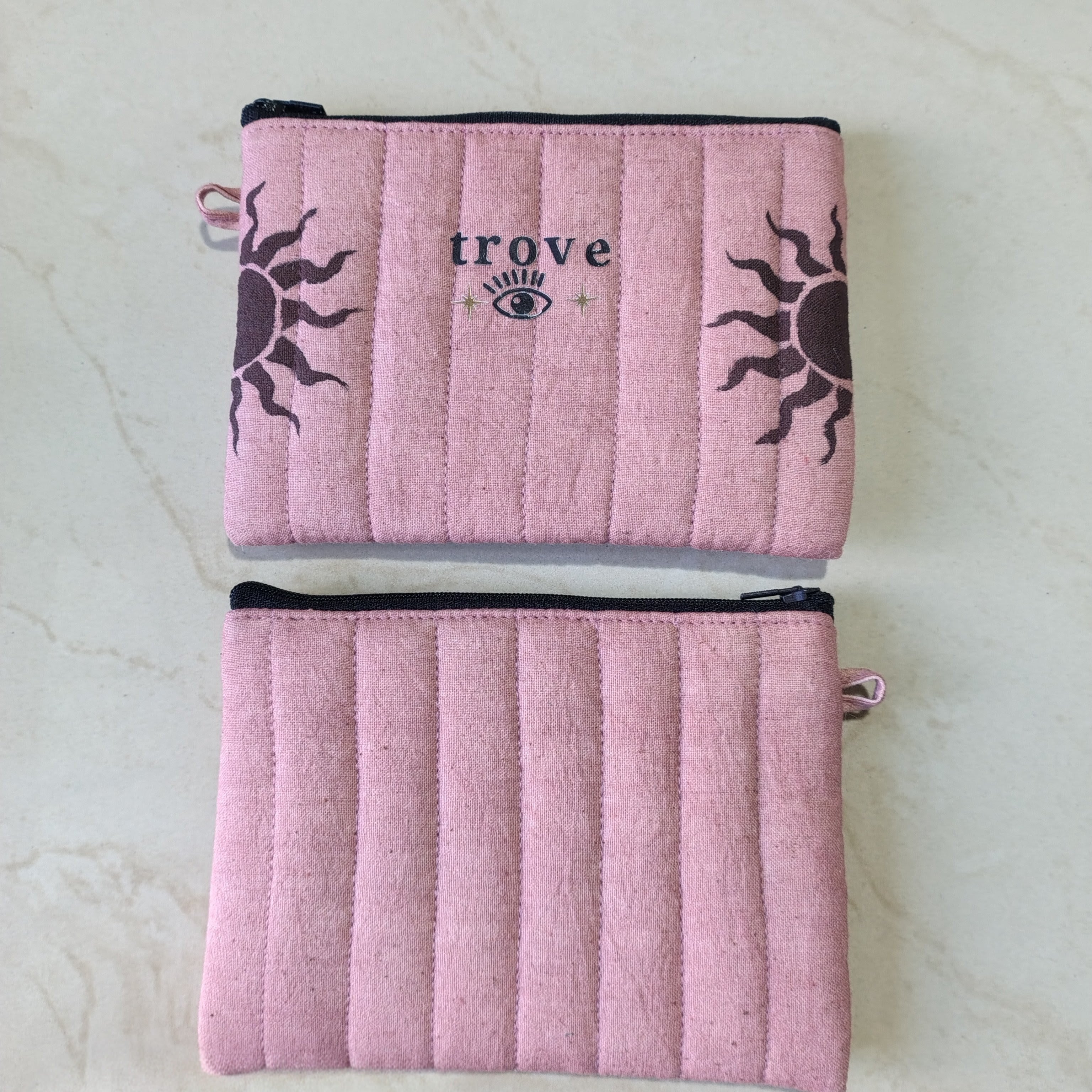 Celestial Sun Mini Pouch – Soft Pink