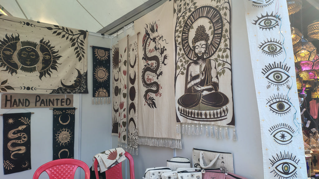 “The Enlightened Calm” – Hand-Painted Buddha Tapestry