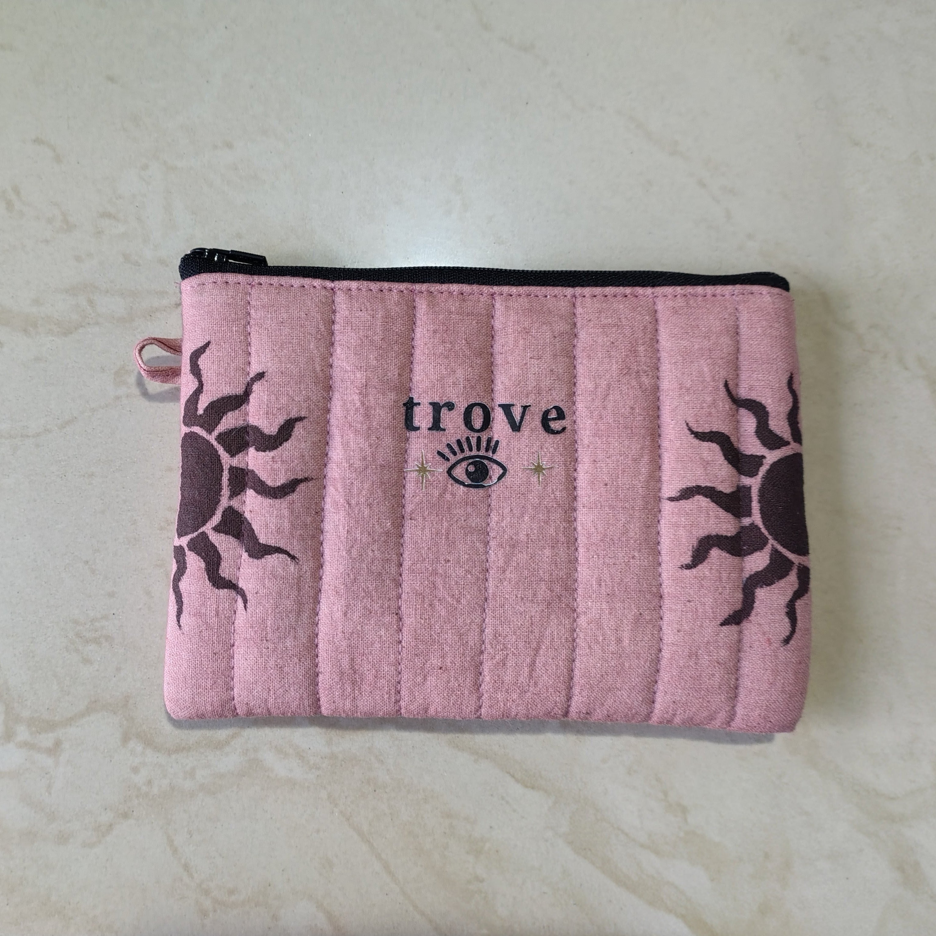 Celestial Sun Mini Pouch – Soft Pink