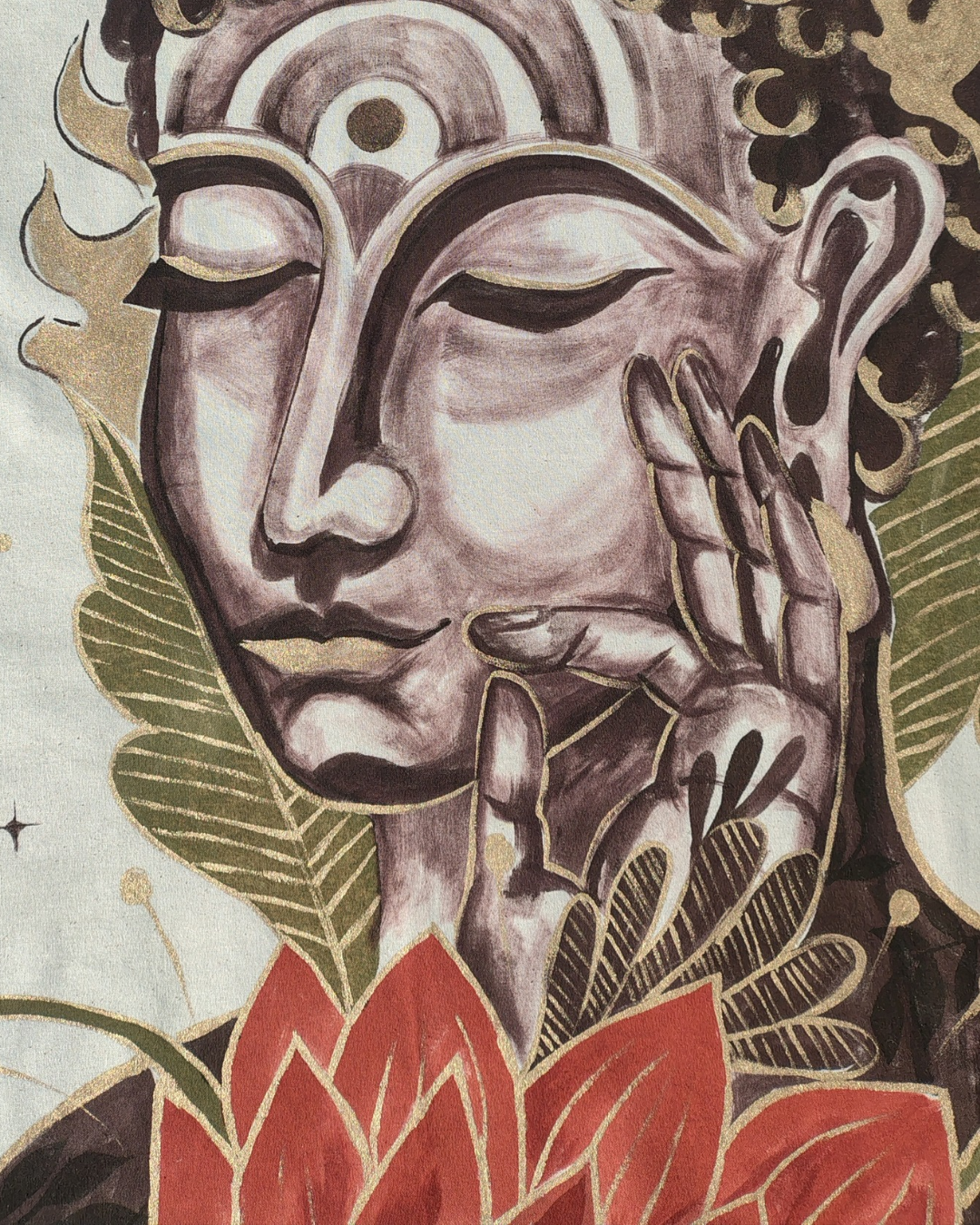 Buddha Lotus Hand-Painted Tapestry 🌿✨