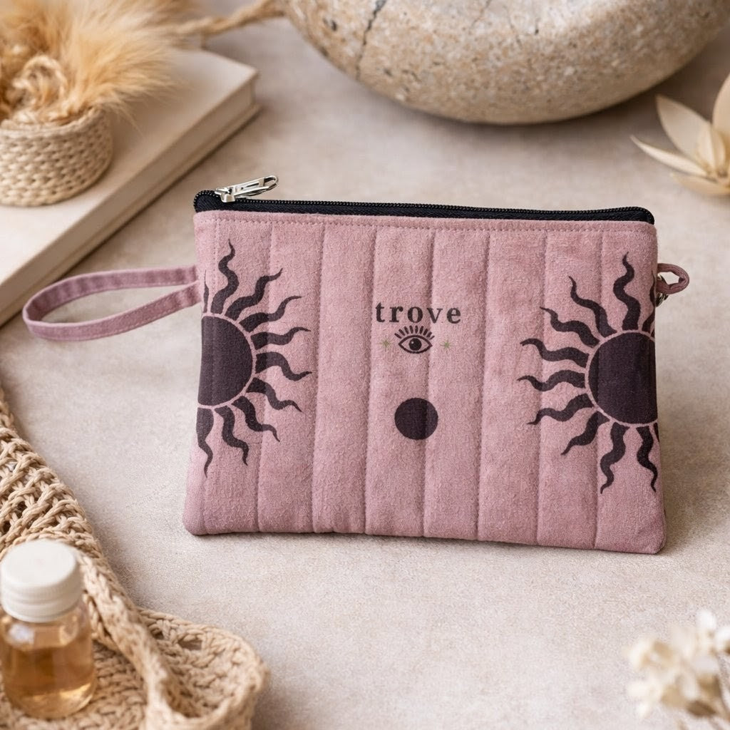 Celestial Balance Mini Pouch – Soft Pink