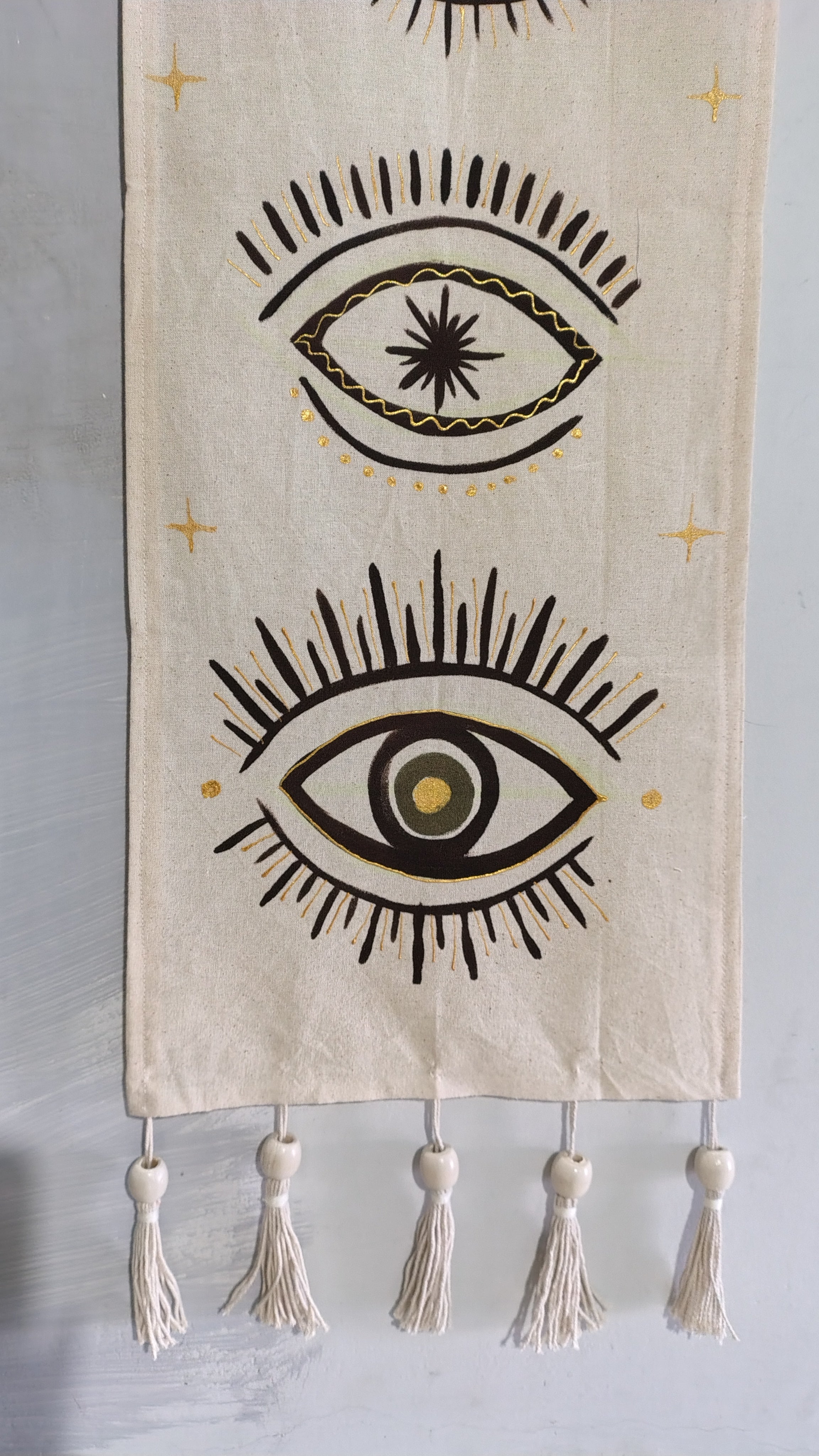 Celestial 7 Evil Eye Hand-Painted Tapestry – by Tove