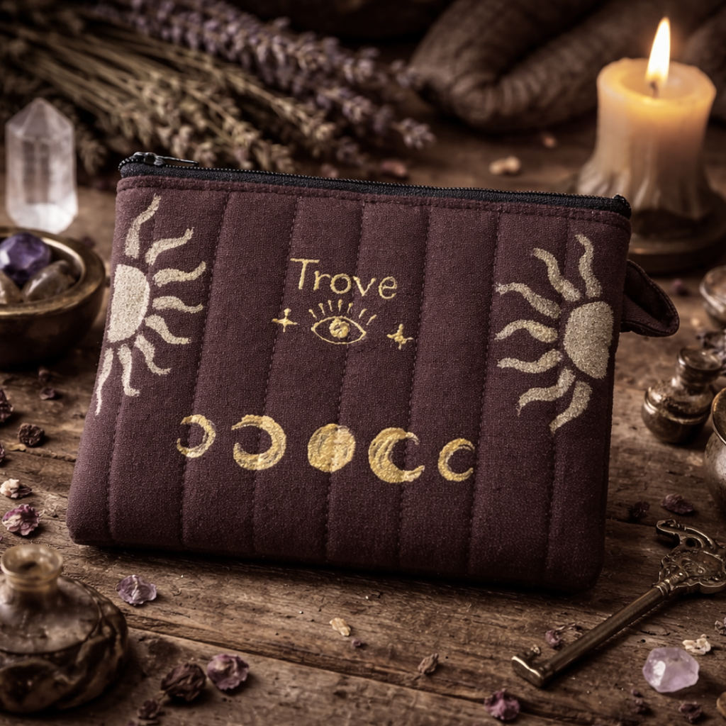 Hand-Painted Celestial Pouch – 10 × 15 cm