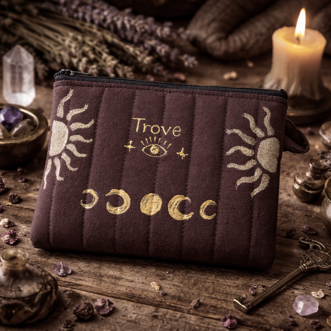 Hand-Painted Celestial Pouch – 10 × 15 cm