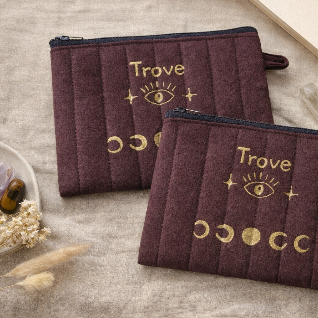 Celestial Hand-Painted Pouch – 10 × 15 cm