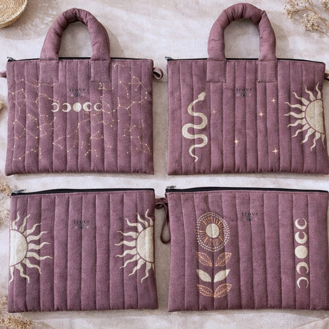 Lunar Quilted Laptop Bag – 15.5 × 11 inches