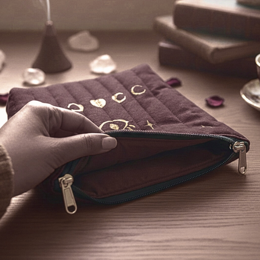 Trove Celestial Triangle Pouch – Chocolate Brown