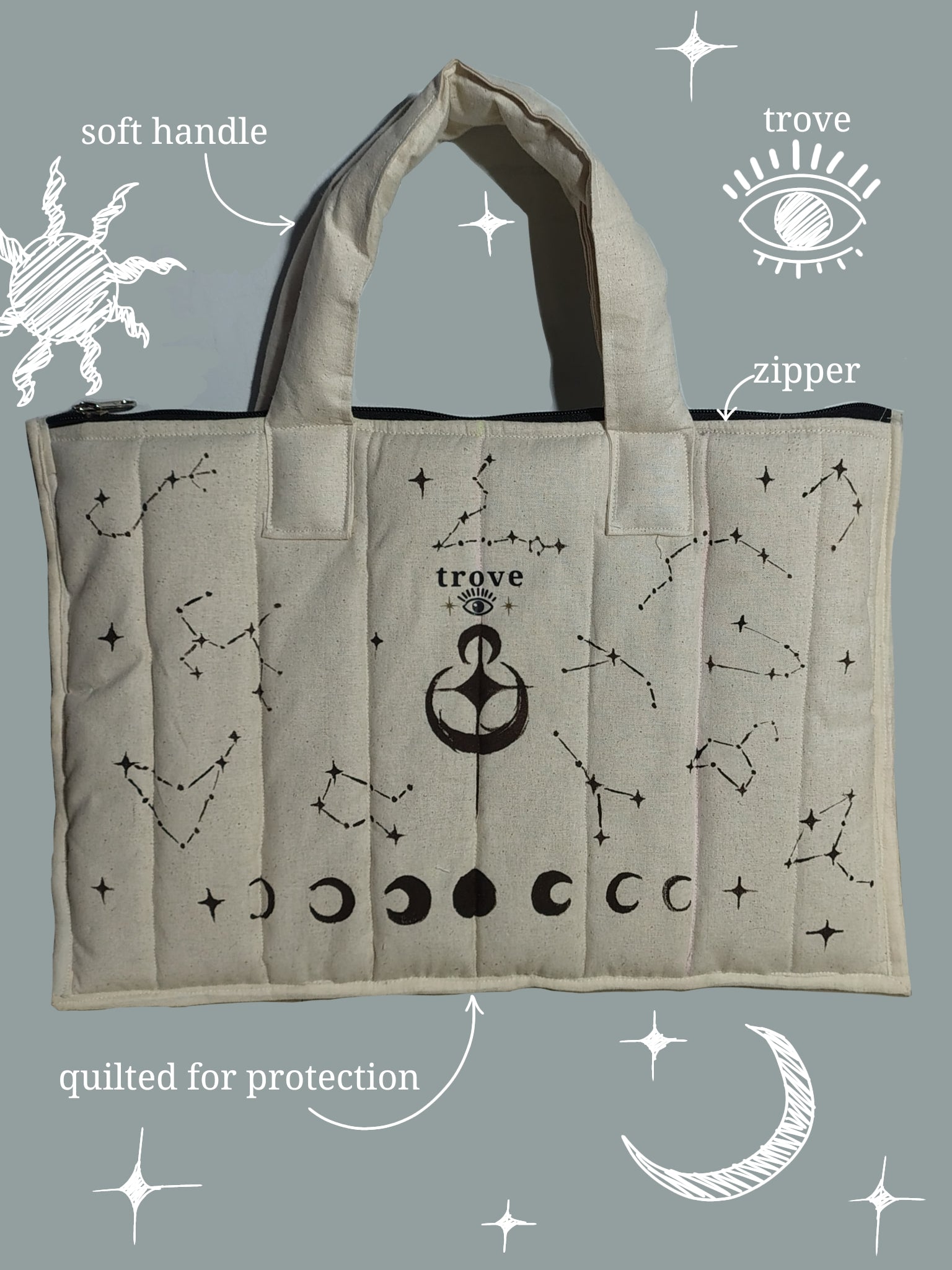 Celestial hand-painted laptop sleeves