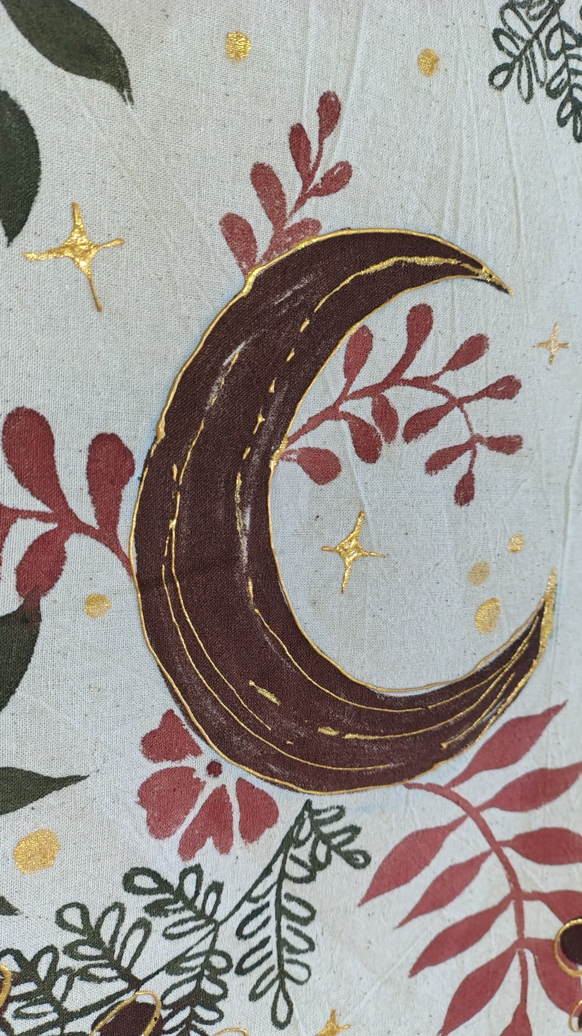 ✨ Handpainted Khadi Moon Tapestry ✨