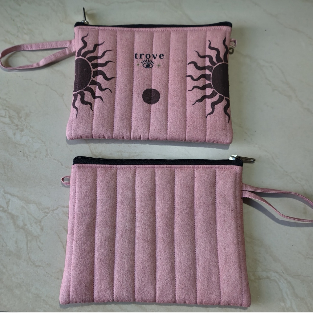 Celestial Balance Mini Pouch – Soft Pink