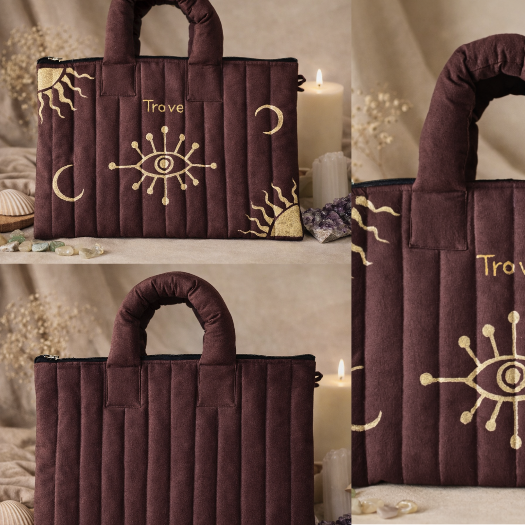 Trove Hand-Painted Quilted Laptop Bag – Cosmic Eye Design