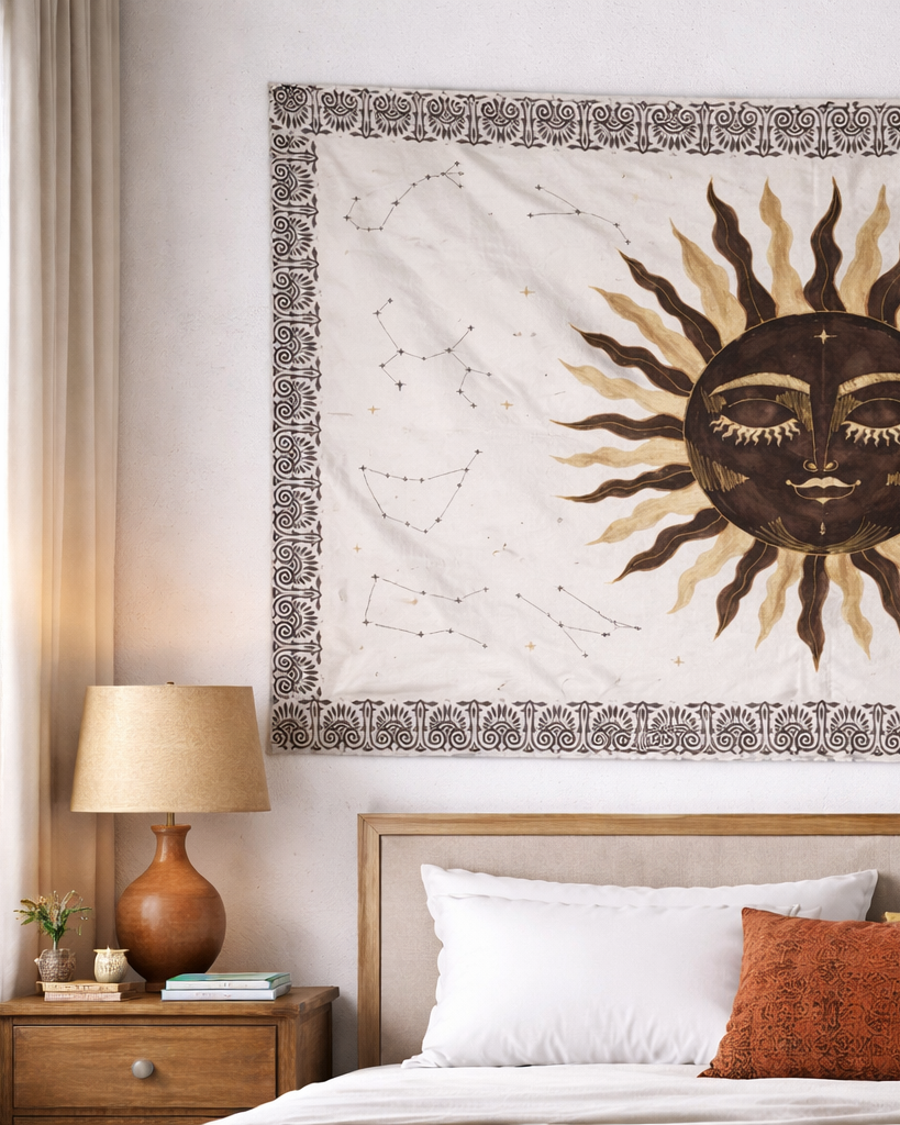 Celestial Sun & Constellation Tapestry
