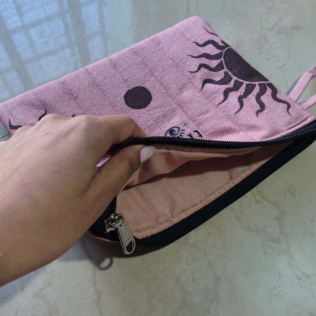 Celestial Balance Mini Pouch – Soft Pink